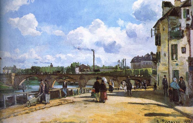Camille Pissarro Pang map of the river and the bridge Schwarz China oil painting art